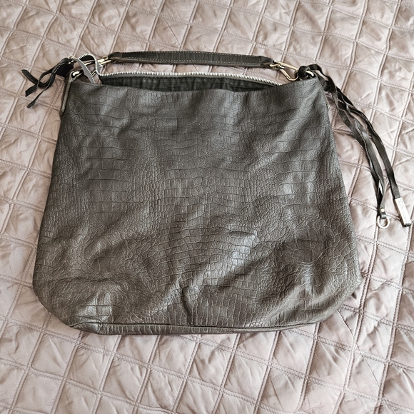 Black Crocodile Leather Gianni Chiarini Big Bag 14x14 - Picture 2 of 7